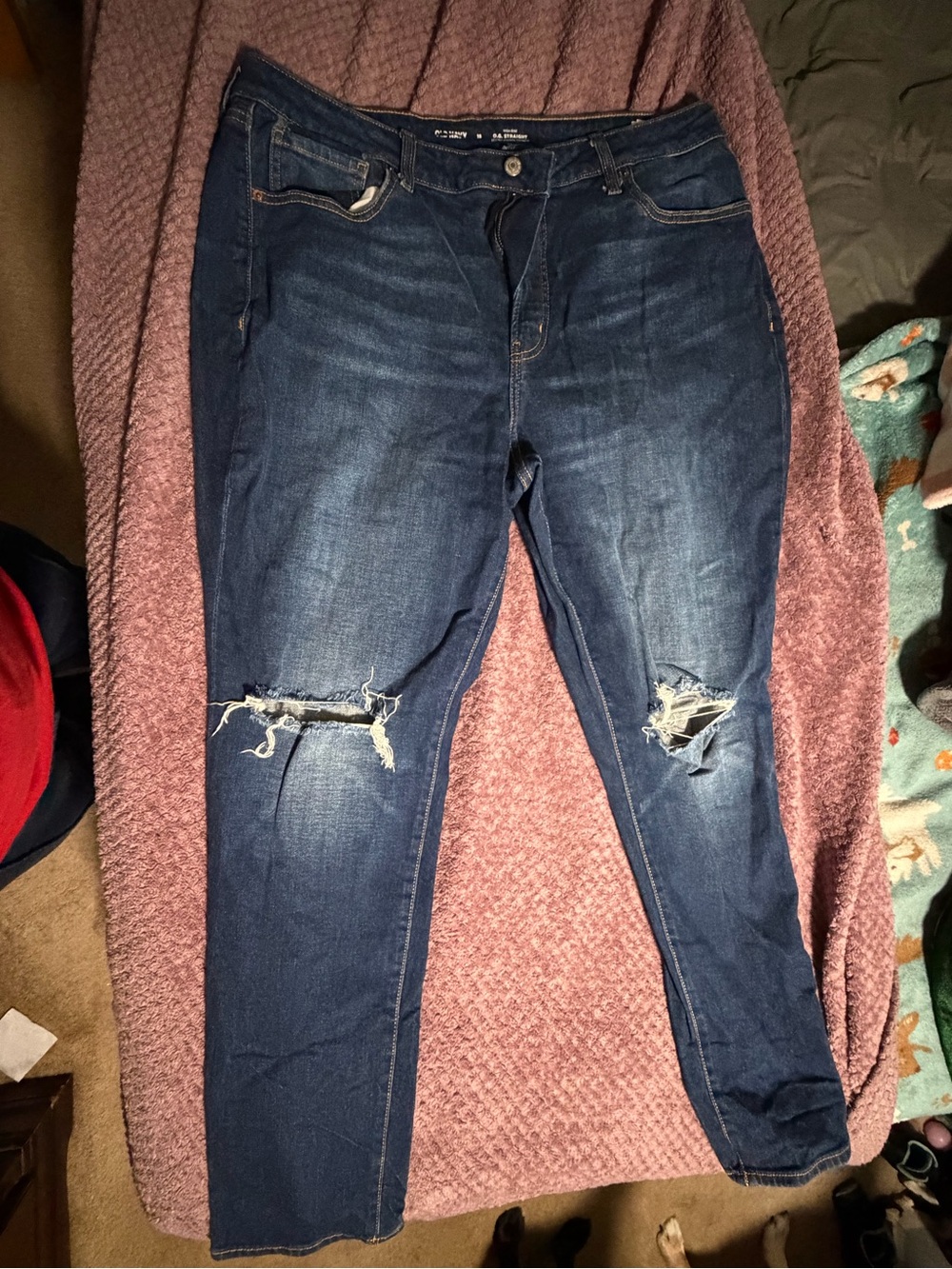 Old Navy Dark Blue Ripped Skinny Jeans